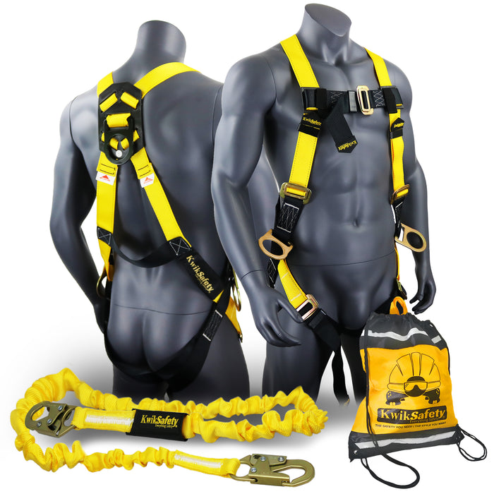 KwikSafety RATTLER 6' Single-Leg Safety Lanyard with Shock Absorber Fall Protection ANSI OSHA - Model No.: KS7703 - KwikSafety