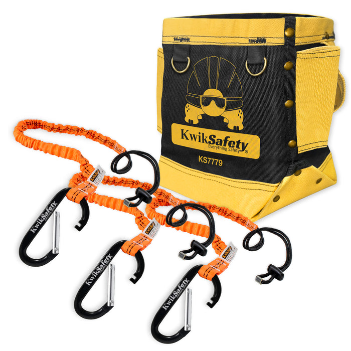 KwikSafety TENTACLE Light Duty Retractable Bungee Tool Lanyard w/ Carabiner Clip - Model No.: KS7901 - KwikSafety