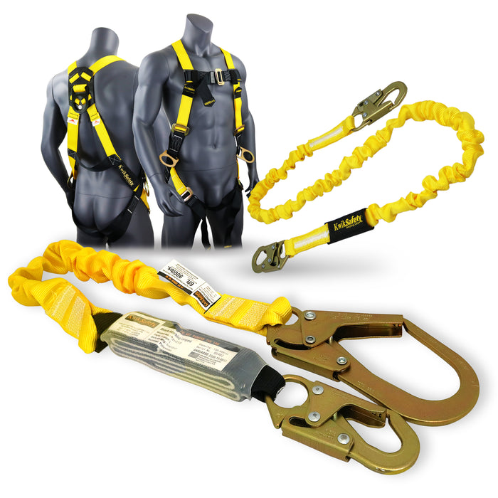 KwikSafety BOA 6' Single-Leg Safety Lanyard with Shock Absorber Fall Protection Device ANSI OSHA- Model No.: KS7701 - KwikSafety