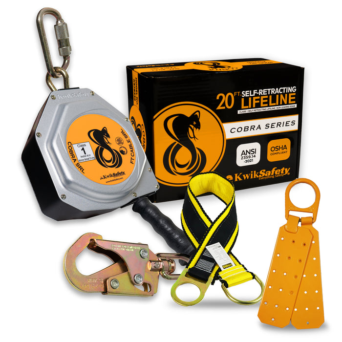 KwikSafety 20' COBRA CABLE Self Retracting Lifeline ANSI Class 1 SRL - Model No.: KS7933 - KwikSafety