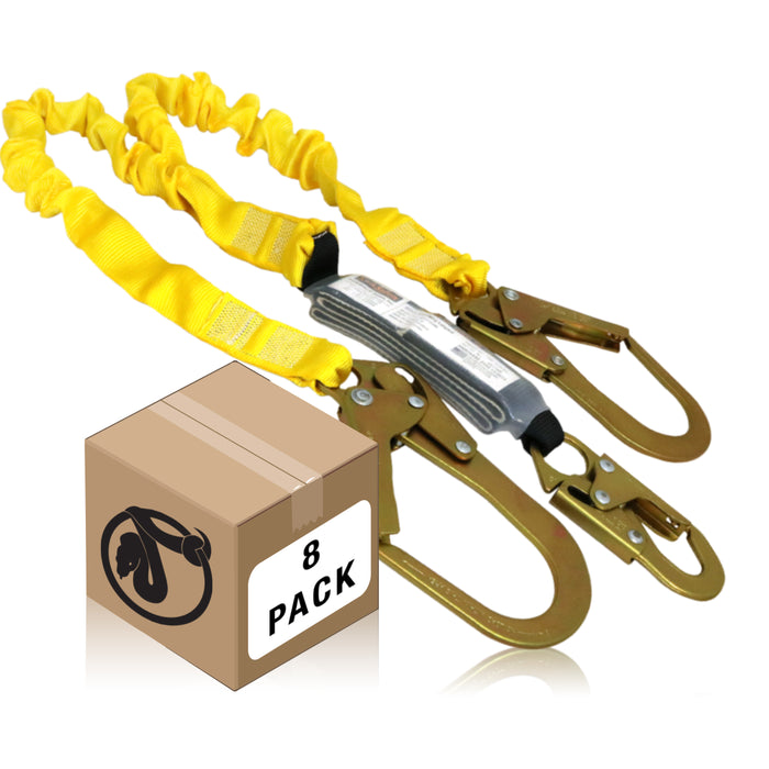 KwikSafety PYTHON 6' Double-Leg Safety Lanyard w/ Shock Absorber Fall Protection Device ANSI OSHA - Model No.: KS7702 - KwikSafety