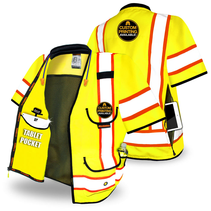 KwikSafety GODFATHER Safety Vest (Cushioned Collar) Class 3 ANSI Tested OSHA Compliant Hi Vis Reflective PPE Surveyor - Model No.: KS3310C3 - KwikSafety