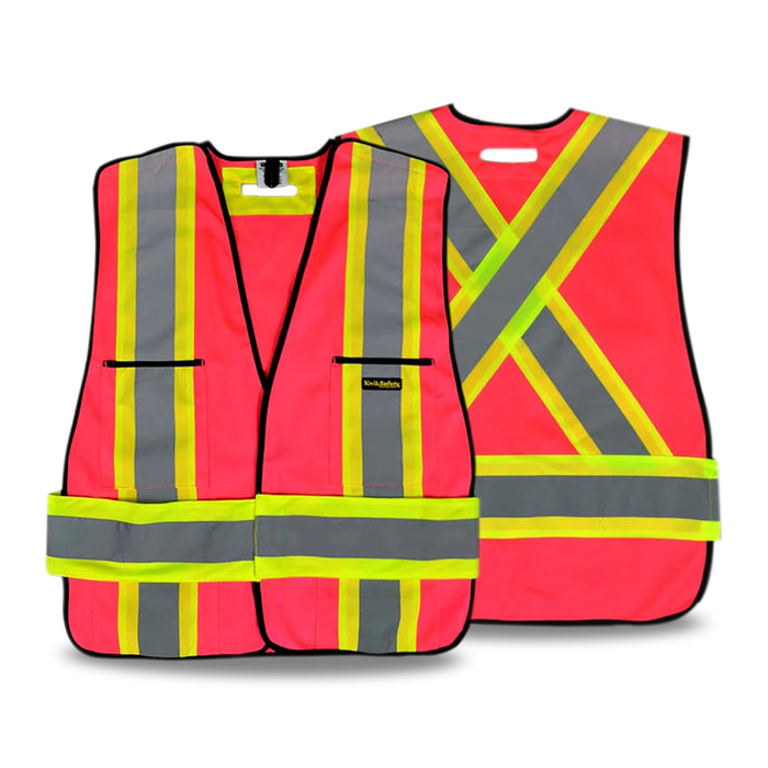 KwikSafety Hi Vis Reflective Breakaway Pink Safety Vest - Model No.: KS3326 - KwikSafety