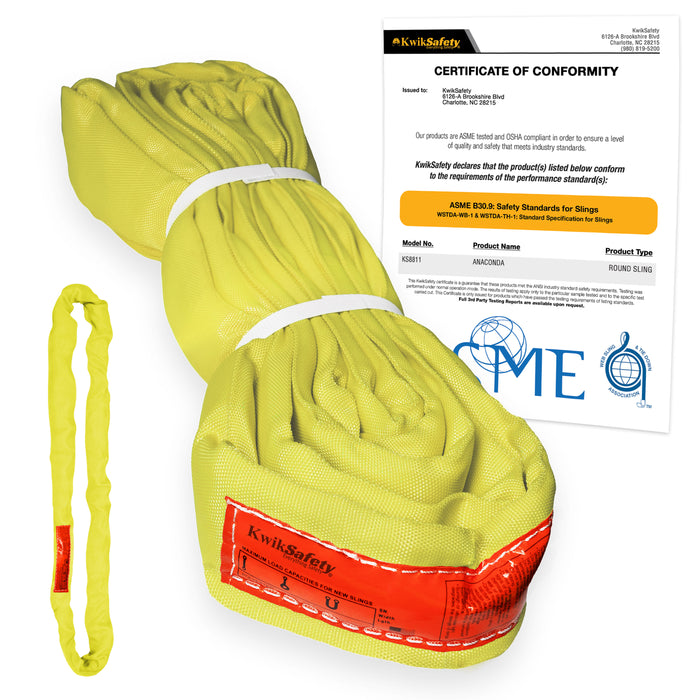 KwikSafety ANACONDA High Tensile Endless Polyester Lifting Round Sling | Red - Model No.: KS8811R