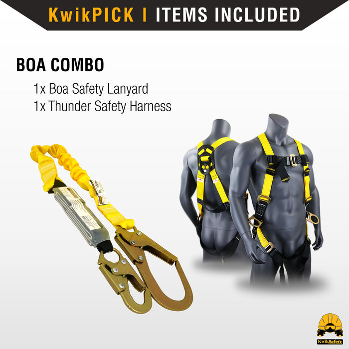KwikSafety BOA 6' Single-Leg Safety Lanyard with Shock Absorber Fall Protection Device ANSI OSHA- Model No.: KS7701 - KwikSafety