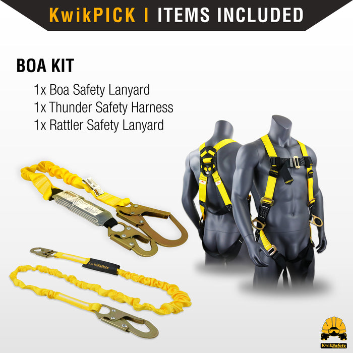 KwikSafety BOA 6' Single-Leg Safety Lanyard with Shock Absorber Fall Protection Device ANSI OSHA- Model No.: KS7701 - KwikSafety