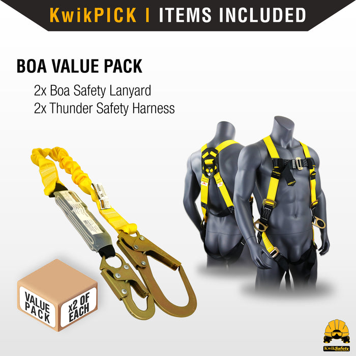 KwikSafety BOA 6' Single-Leg Safety Lanyard with Shock Absorber Fall Protection Device ANSI OSHA- Model No.: KS7701 - KwikSafety