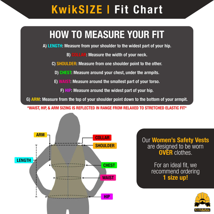 KwikSafety FIRST LADY Safety Vest for Women (Solid Reflective Tape) Class 2 ANSI Tested OSHA Compliant Hi Vis Reflective PPE Surveyor - Model No.: KS3319 - KwikSafety