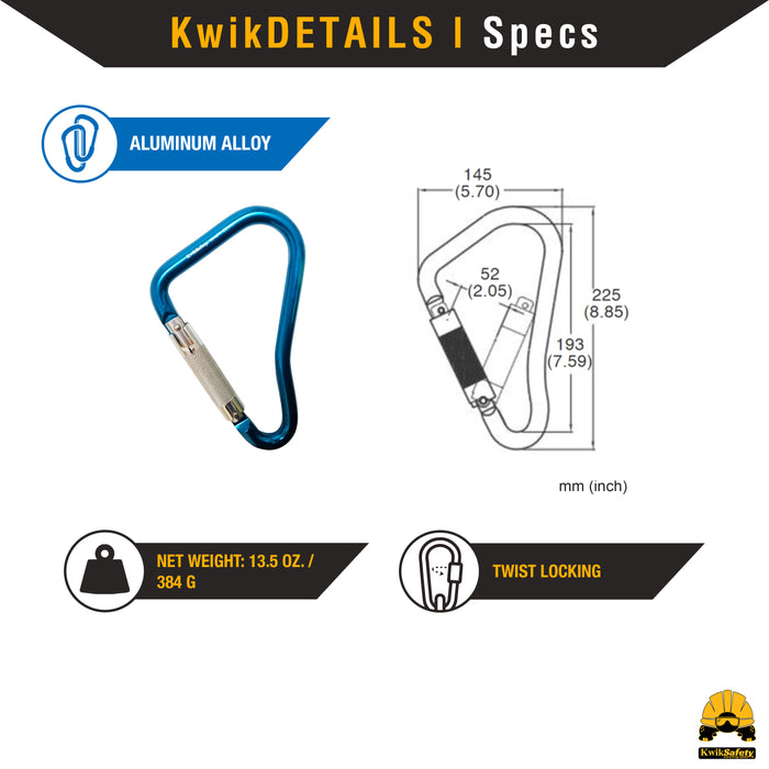 KwikSafety Twist Locking Aluminium Carabiners by KwikSafety - KwikSafety