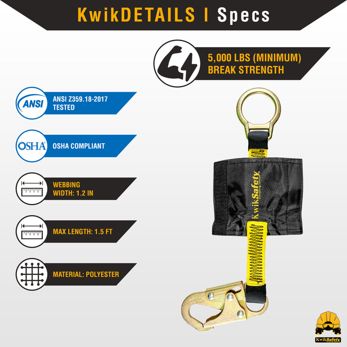 KwikSafety DOLPHIN DORSAL 18" D-Ring Extender Fall Protection Equipment - Model No.: KS7721 - KwikSafety