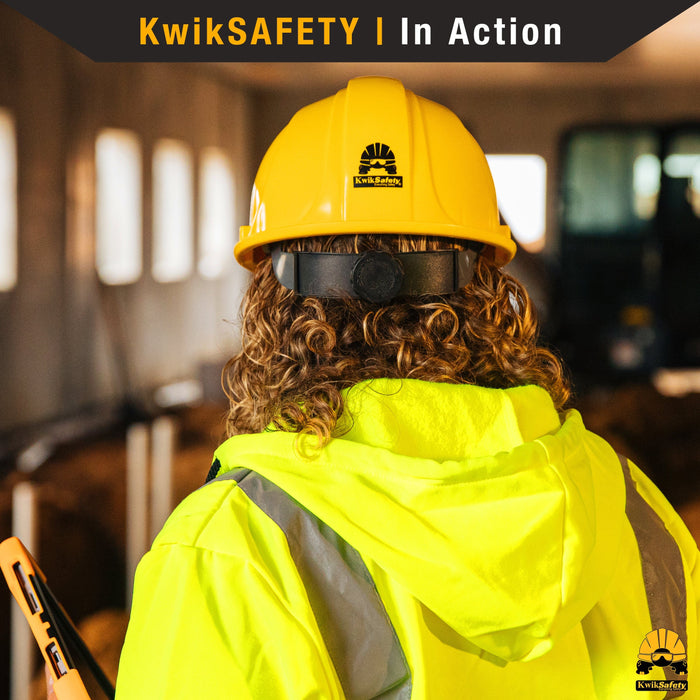 KwikSafety YELLOW TURTLE SHELL Hard Hat (10 COOLING VENTS) Type 1 Class C ANSI Tested OSHA Compliant Standard Cap Style PPE - Model No.: KS1601 - KwikSafety