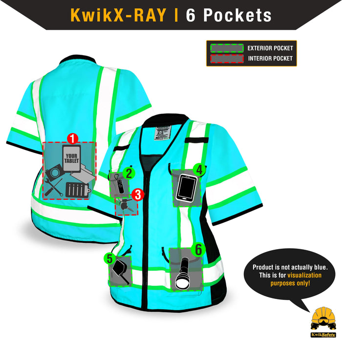 KwikSafety GODMOTHER Safety Vest for Women Class 3 ANSI Tested OSHA Compliant Reflective Work Gear PPE - Model No.: KS3336C3 - KwikSafety