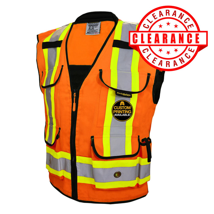 CLEARANCE! KwikSafety GODFATHER Hi Vis Reflective ANSI PPE Surveyor Class 2 Safety Vest - Model No.: KS3310 - KwikSafety