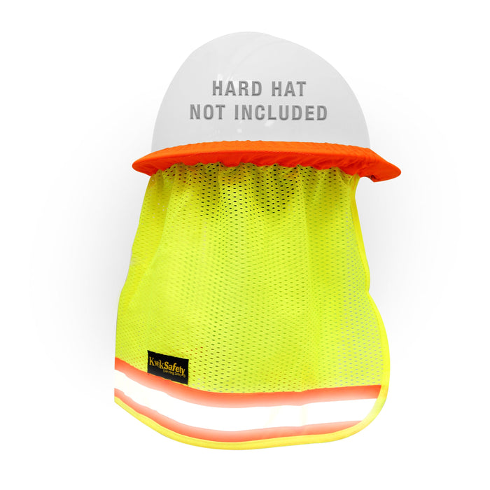 KwikSafety VADER Hard Hat Sun Shade (COOLING MESH) ANSI OSHA High Visibility Reflective STANDARD CAP BRIM Foldable Hi Vis Neck Protection - Model No.: KS1501 - KwikSafety