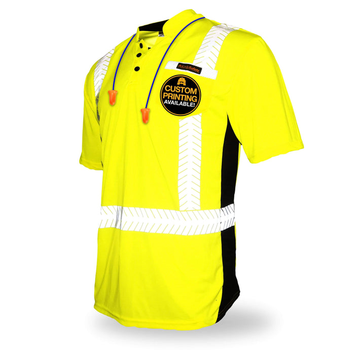 KwikSafety ESTIMATOR High Visibility Reflective Short Sleeve ANSI Class 2 Safety Shirt - Model No.: KS4407 - KwikSafety contruction reflectors highvis visability reflector longsleeve shirtz stripes strips hivisible green pockets running ropa trabajar trabajo hombres hombre zip button vest tall slogans logo uniform t-shirt hiviz camo t-shirts travajo resistant