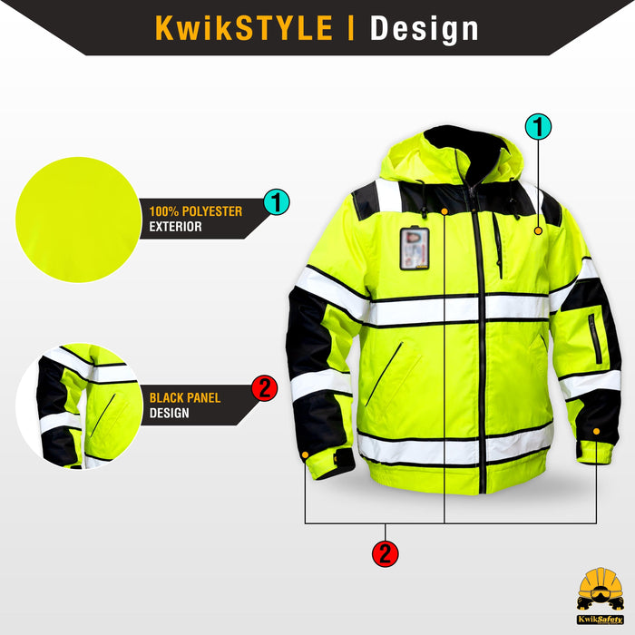 KwikSafety | Enforcer Hi Vis Bomber Jacket | Design