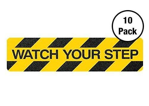 KwikSafety 6"x24" Black&Yellow Adhesive 'Caution' Anti Slip Tread Pack - KwikSafety