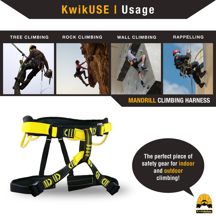 KwikSafety MANDRILL Climbing Harness Outdoor Gear - Model No.: KS6608 - KwikSafety