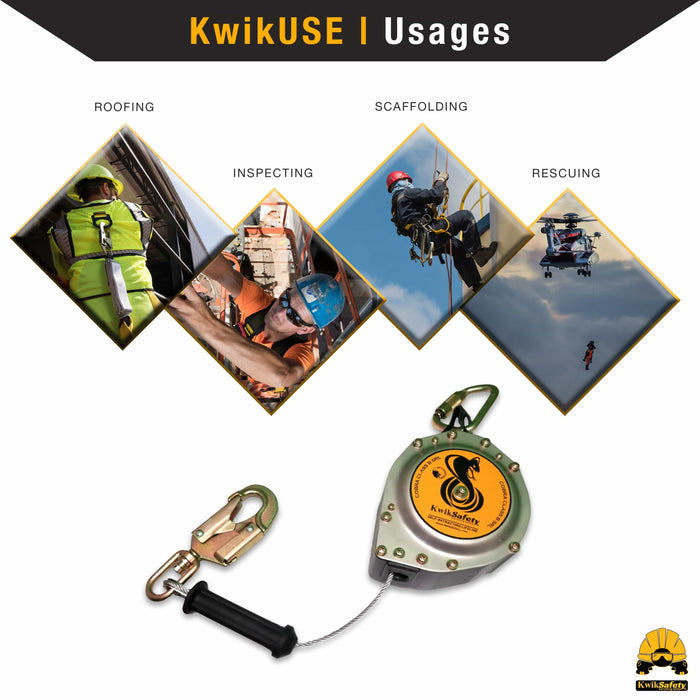 KwikSafety 20’ COBRA Self Retracting Lifeline ANSI Class B Galvanized Cable SRL - Model No.: KS7913-20 - KwikSafety