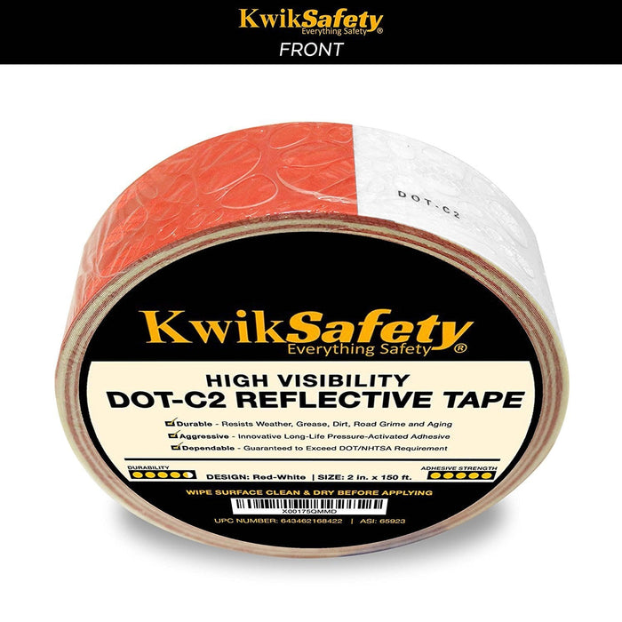 KwikSafety IRON GRIP DOT-C2 Conspicuity Reflective Tape - Red/White 2" x 150' - KwikSafety