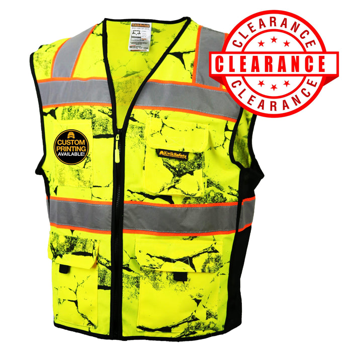 CLEARANCE! KwikSafety UNCLE WILLY'S WALL High Visibility Reflective ANSI Class 2 Safety Vest - Model No.: KS3325 - KwikSafety