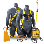KwikSafety SCORPION ANSI Fall Protection Safety Harness w/ Attached 6ft Lanyard - Model No.: KS6604 - KwikSafety