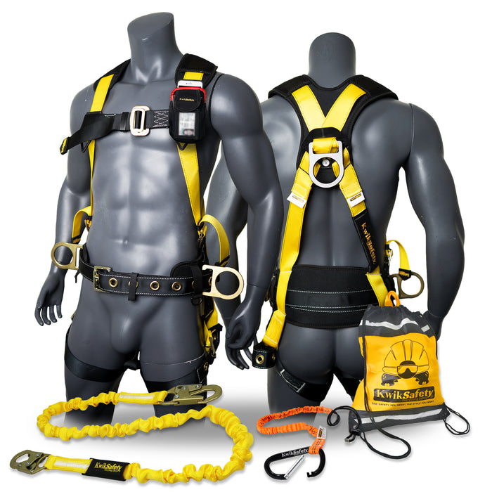 KwikSafety TYPHOON Safety Harness ANSI Fall Protection 3D Ring + Back Support - Model No.: KS6606 - KwikSafety