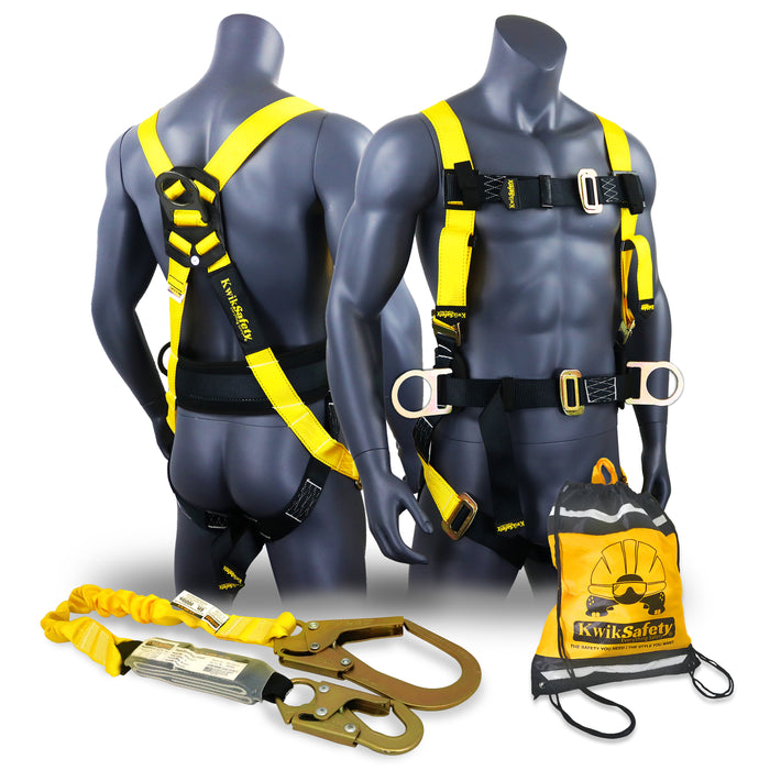 KwikSafety HURRICANE Safety Harness ANSI Fall Protection 3D Ring + Back Support - Model No.: KS6603