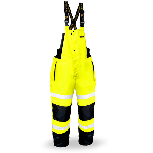 KwikSafety RIVER OTTER Rain Bib (INSULATED) Reflective Safety Rain Gear Heavy Duty ANSI OSHA Waterproof Fishing, Snow & Work Overalls - Model No.: KS9922 - KwikSafety