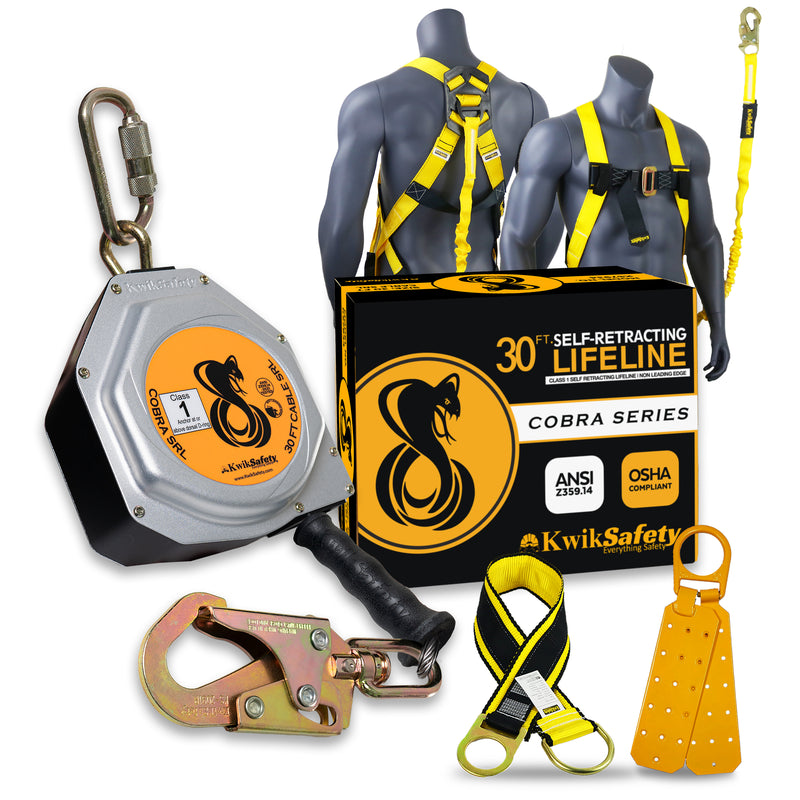 KwikSafety 30' COBRA CABLE Self Retracting Lifeline ANSI Class B SRL - Model No.: KS7934 - KwikSafety
