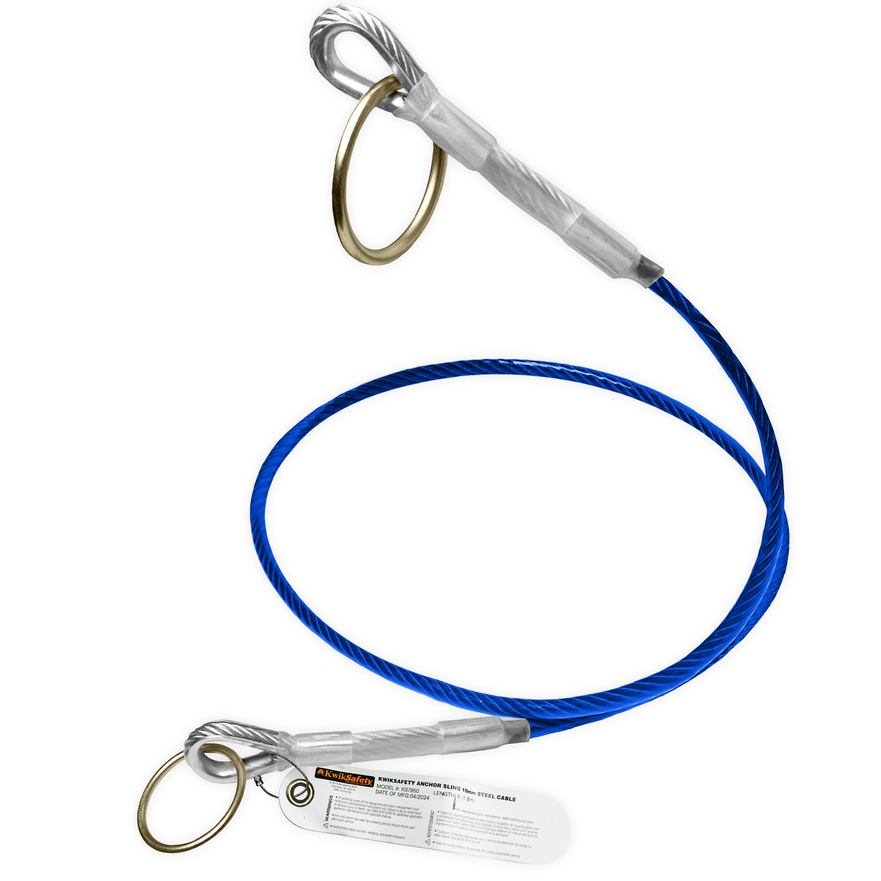 KwikSafety LEMUR Cable Anchor Sling 6' ANSI OSHA Fall