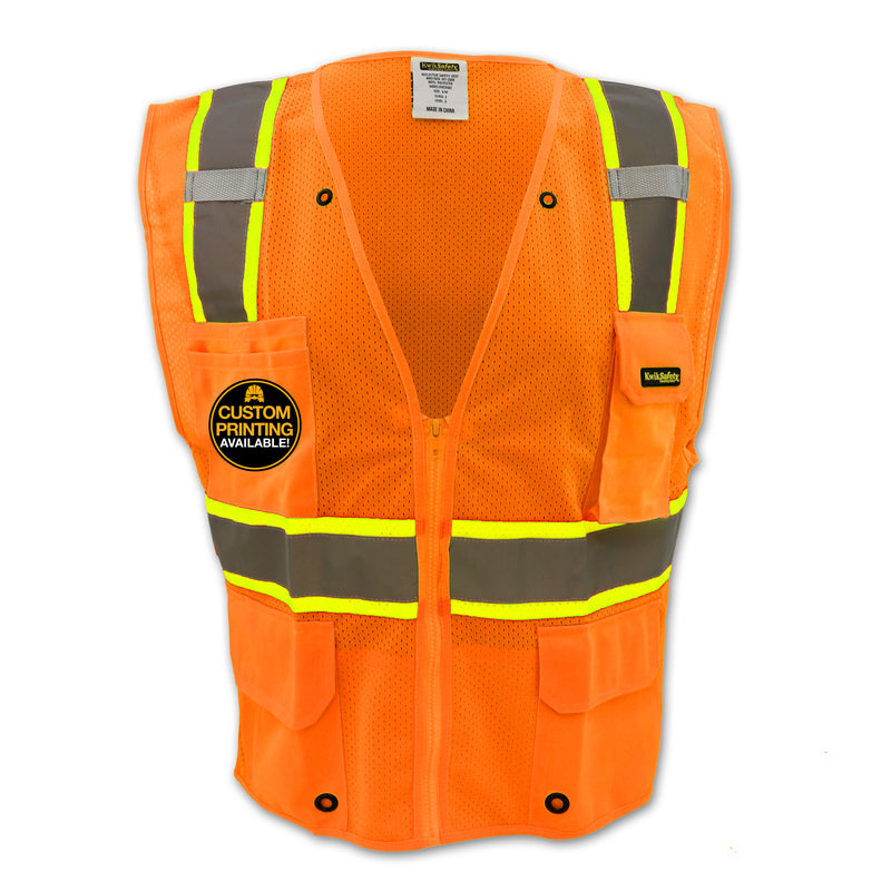 KwikSafety OFFICIAL Safety Vest (Color Trim) Class 2 ANSI OSHA - Model No.: KS3312OS - KwikSafety