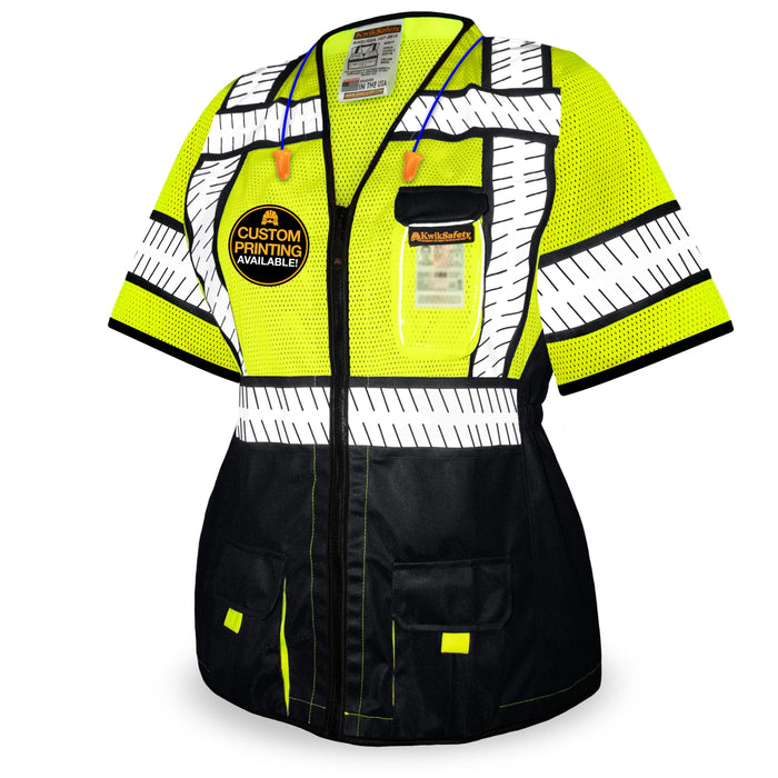 KwikSafety SPECIALIST Class 3 Safety Vest for Women ANSI OSHA Compliant Hi Vis PPE Work Gear - Model No.: KS3337C3 - KwikSafety