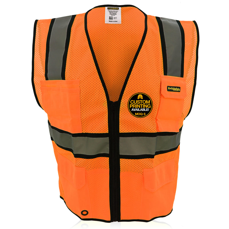 KwikSafety OFFICIAL Safety Vest (Black Trim) Class 2 ANSI OSHA - Model No.: KS3312BT - KwikSafety