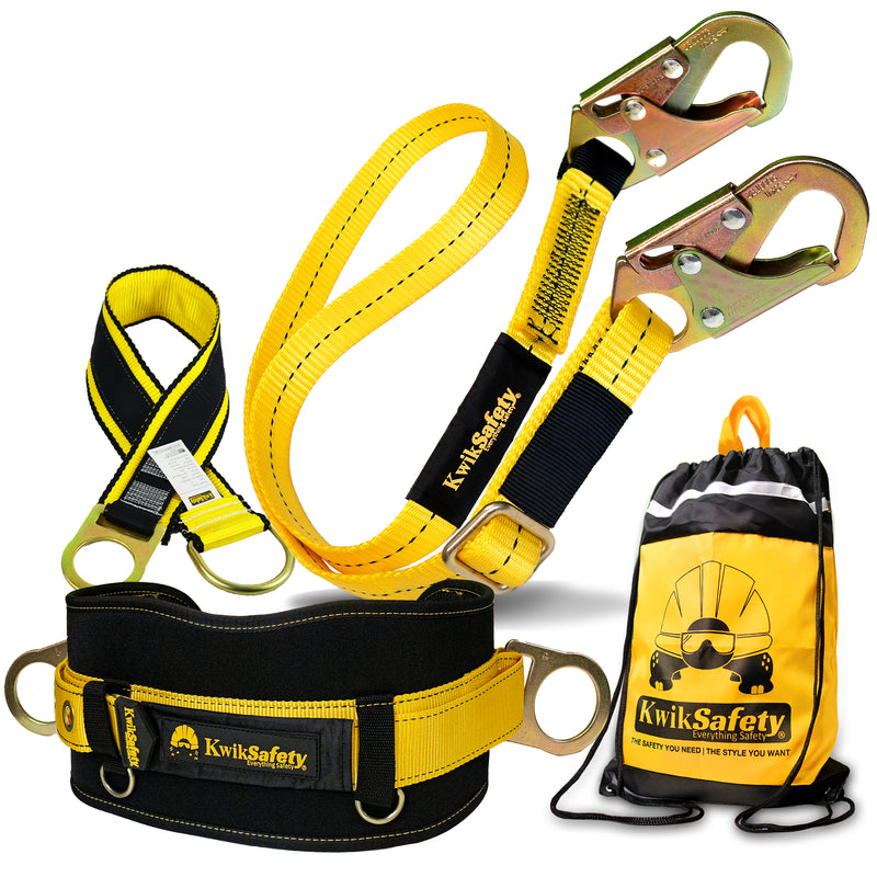 KwikSafety COPPERHEAD Single Leg 4' to 6' Adjustable Safety Lanyard No Shock Absorber - Model No.: KS7707 - KwikSafety