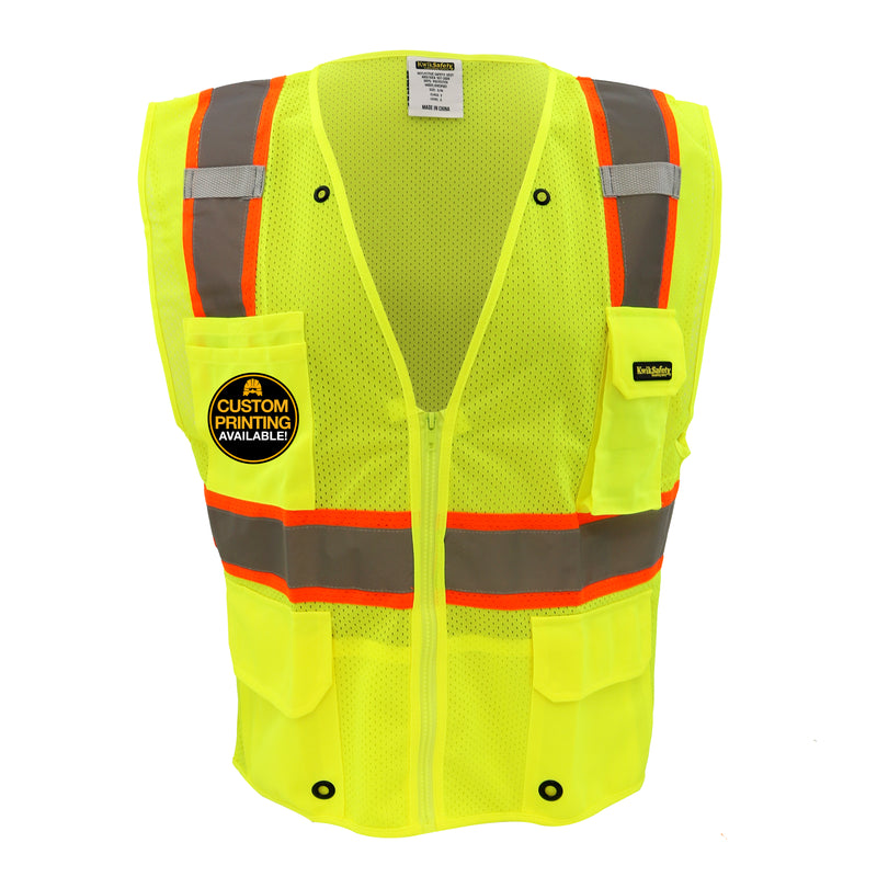 KwikSafety OFFICIAL Safety Vest (Color Trim) Class 2 ANSI OSHA - Model No.: KS3312OS - KwikSafety