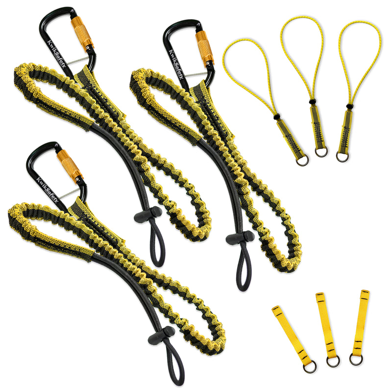 KwikSafety KRAKEN Heavy Duty ANSI Tested OSHA Compliant Bungee Tool Lanyard w/ Carabiner Clip - Model No.:KS7903 - KwikSafety