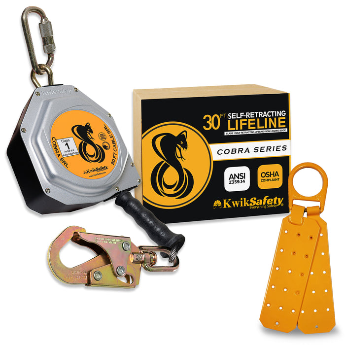 KwikSafety 30' COBRA CABLE Self Retracting Lifeline ANSI Class B SRL - Model No.: KS7934