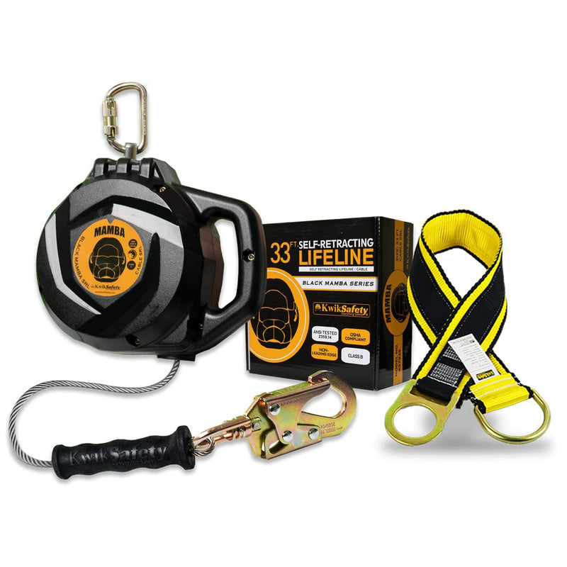 KwikSafety 33' MAMBA CABLE Self Retracting Lifeline ANSI Class B SRL - Model No.: KS7925 - KwikSafety