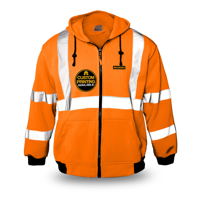 KwikSafety PATROL Safety Hoodie (NO FUZZ Balls) Class 3 ANSI Tested OSHA Compliant Hi Vis Reflective PPE - Model No.: KS5503 - KwikSafety
