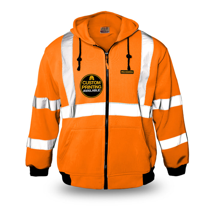 KwikSafety PATROL Safety Hoodie (NO FUZZ Balls) Class 3 ANSI Tested OSHA Compliant Hi Vis Reflective PPE - Model No.: KS5503