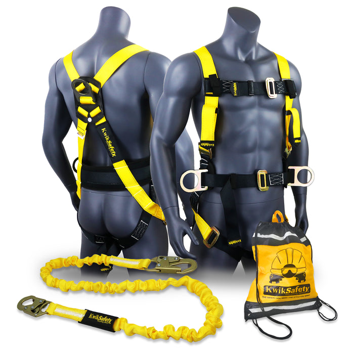 KwikSafety HURRICANE Safety Harness ANSI Fall Protection 3D Ring + Back Support - Model No.: KS6603