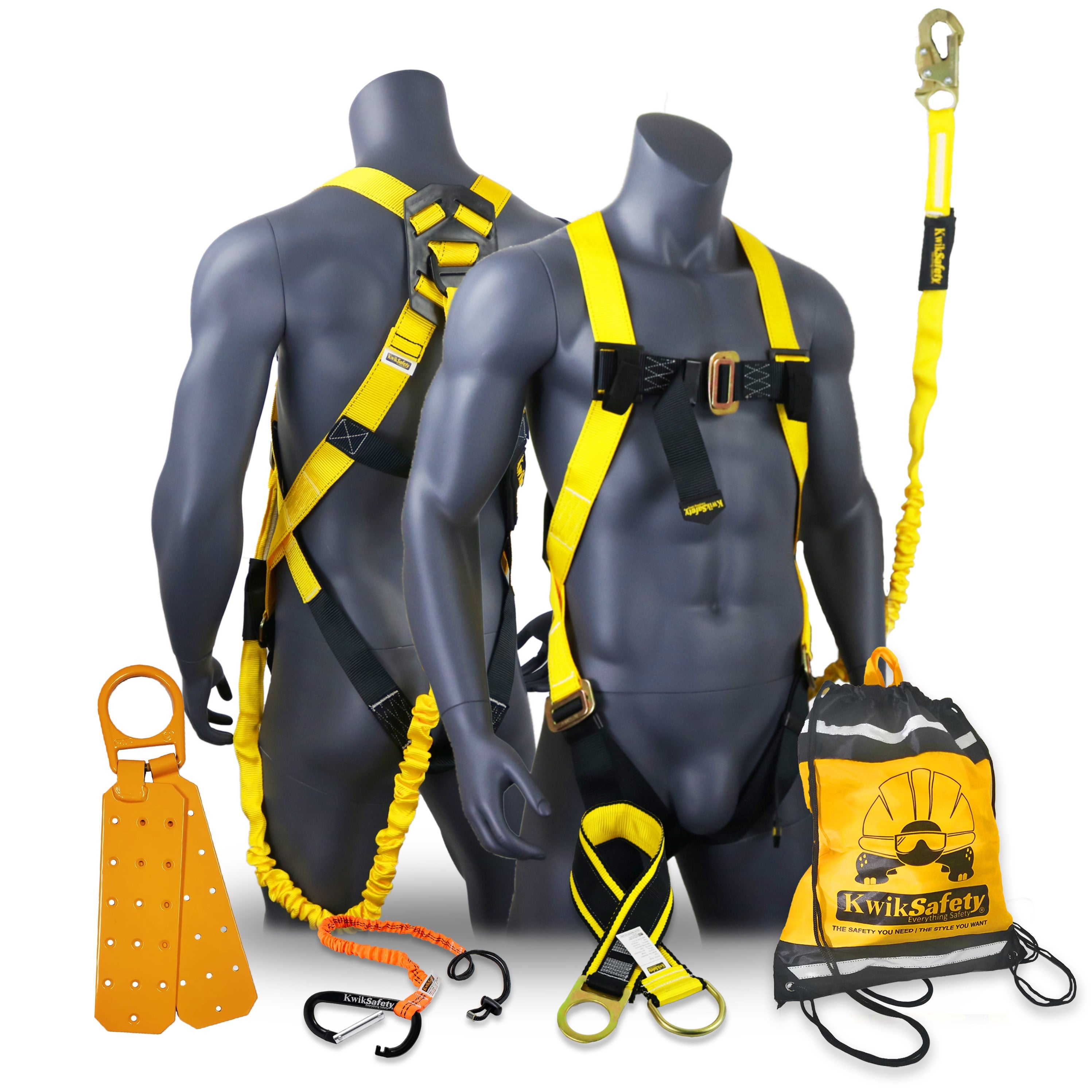 KwikSafety SCORPION ANSI Fall Protection Safety Harness w/ Attached 6f