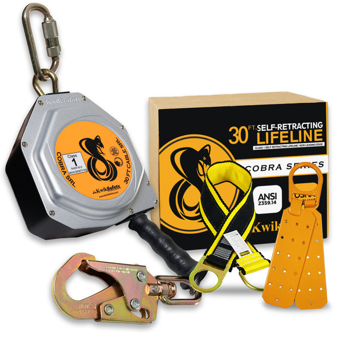 KwikSafety 30' COBRA CABLE Self Retracting Lifeline ANSI Class B SRL - Model No.: KS7934