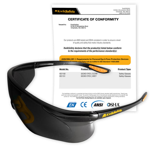 KwikSafety GECKO EYES Safety Glasses | GREY - Model No.: KS1151 - KwikSafety