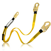 KwikSafety DOUBLE LEG TAIPAN Flat 6’ Safety Lanyard with External Shock Absorber Fall Protection Device ANSI OSHA - Model No.: KS7706 - KwikSafety