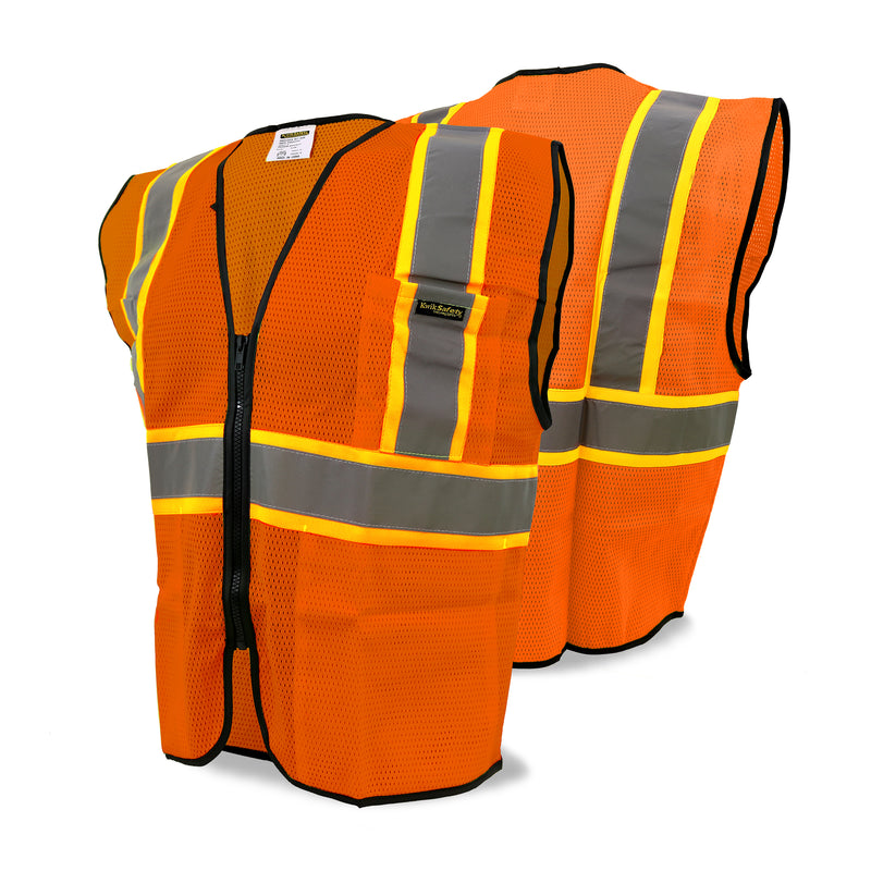 KwikSafety HOT SHOT Hi Vis Reflective ANSI PPE Construction Class 2 Safety Vest - KwikSafety