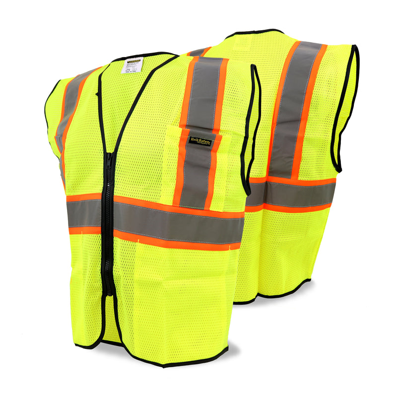 KwikSafety HOT SHOT Hi Vis Reflective ANSI PPE Construction Class 2 Safety Vest - KwikSafety