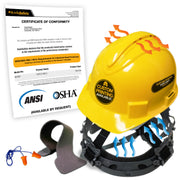 KwikSafety YELLOW TURTLE SHELL Hard Hat (10 COOLING VENTS) Type 1 Class C ANSI Tested OSHA Compliant Standard Cap Style PPE - Model No.: KS1601 - KwikSafety