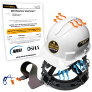 KwikSafety WHITE TURTLE SHELL Hard Hat (10 COOLING VENTS) Type 1 Class C ANSI Tested OSHA Compliant Standard Cap Style PPE - Model No.: KS1601 - KwikSafety